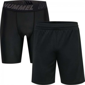 Hummel Te Topaz 2-pack Set Muške Kratke Hlače Crne | 923811-729
