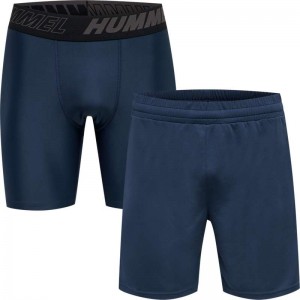 Hummel Te Topaz 2-pack Set Muške Majice Tamnoplave | 746192-490