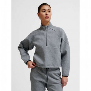 Hummel Tech Fleece Boxy Half Zip Ženske Gym Shoes Sive | 793070-793