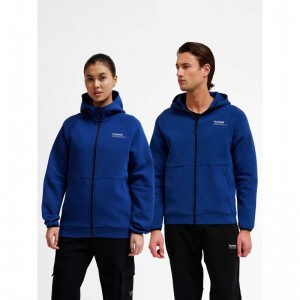 Hummel Tech Fleece Regular Zip Muške Majica s Kapuljačom Plave | 776353-913