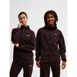 Hummel Tech Fleece Regular Zip Muške Majica s Kapuljačom Čokoladne | 082898-946