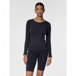 Hummel Tif Seamless L/S Ženske Majice Crne | 995849-274