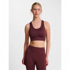 Hummel Tif Seamless Top Ženske Sportski Grudnjak Bordo | 035284-692