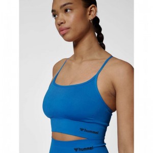 Hummel Tiffy Seamless Top Ženske Sportski Grudnjak Plave | 059180-793