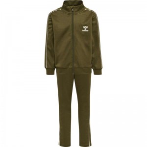 Hummel Track Tracksuit Dječje Kratke Hlače Maslinasto Zelene | 597327-854