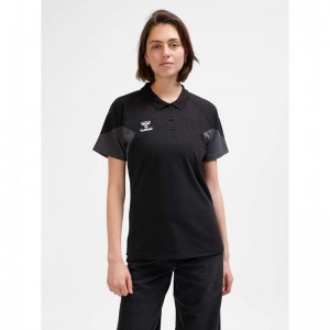 Hummel Travel Polo Ženske Majice Crne | 603564-085