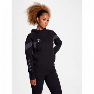 Hummel Travel Sweat Ženske Majica s Kapuljačom Crne | 775498-740