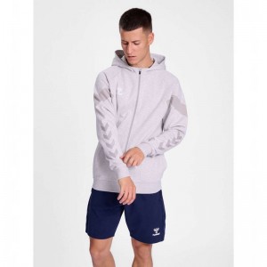 Hummel Travel Zip Muške Majica s Kapuljačom Sive | 301772-858