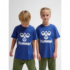 Hummel Tres S/S Dječje Majice Plave | 770067-249