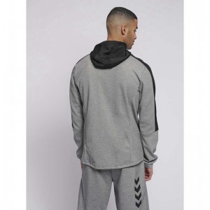 Hummel Tropper Zip Muške Majica s Kapuljačom Sive | 137600-703