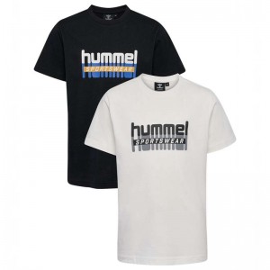Hummel Tukas S/S 2-pack Dječje Majice Crne | 340180-775