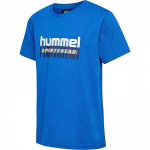 Hummel Tukas S/S Dječje Majice Plave | 753635-987