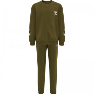 Hummel Venti Tracksuit Dječje Sportska Odjeća Maslinasto Zelene | 871869-208
