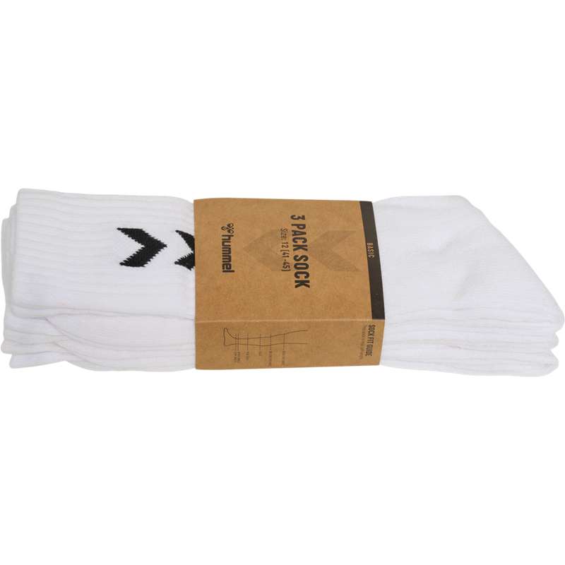 Hummel 3-pack Basic Ženske Čarape Bijele | 368213-773