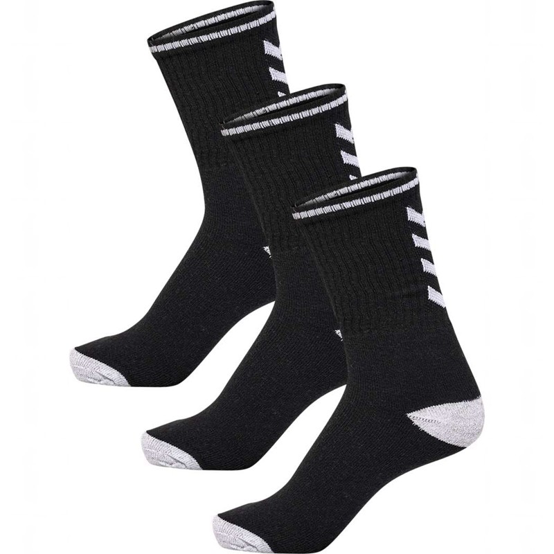 Hummel 3-pack Single Stripe Crew Muške Čarape Crne | 357020-883