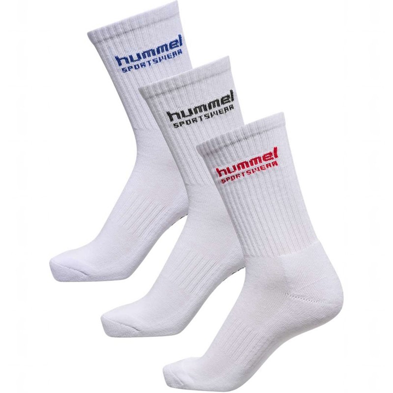 Hummel 3-packs Sportswear Muške Čarape Bijele | 504124-651