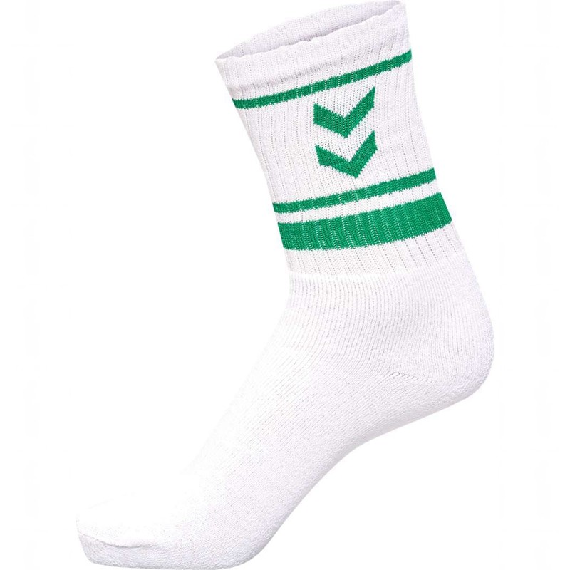 Hummel 4 Pack Triple Stripe Crew Ženske Hulahopke Bijele | 561926-048