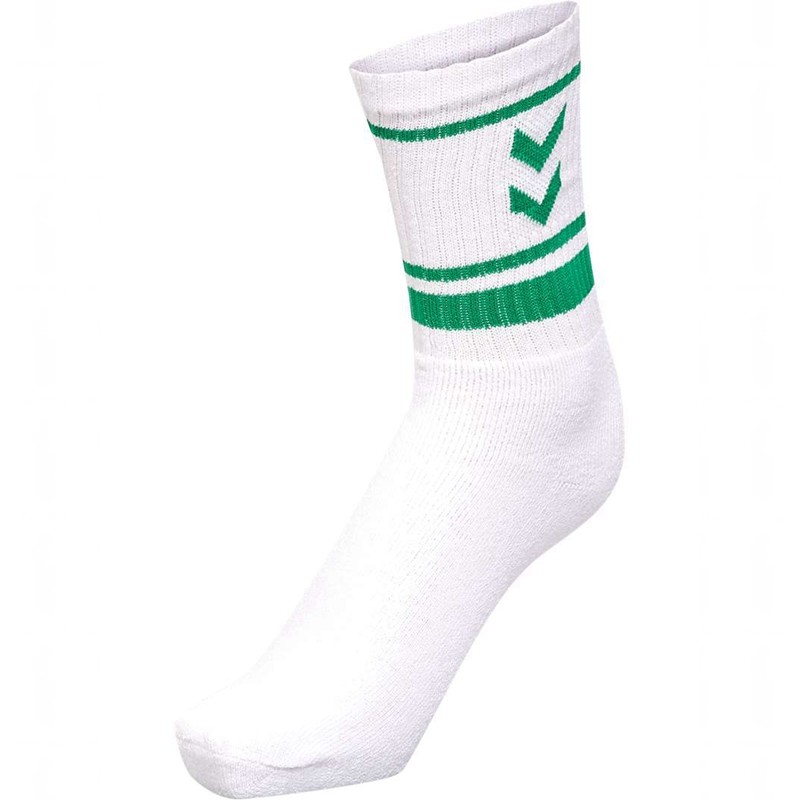 Hummel 4 Pack Triple Stripe Crew Ženske Hulahopke Bijele | 561926-048