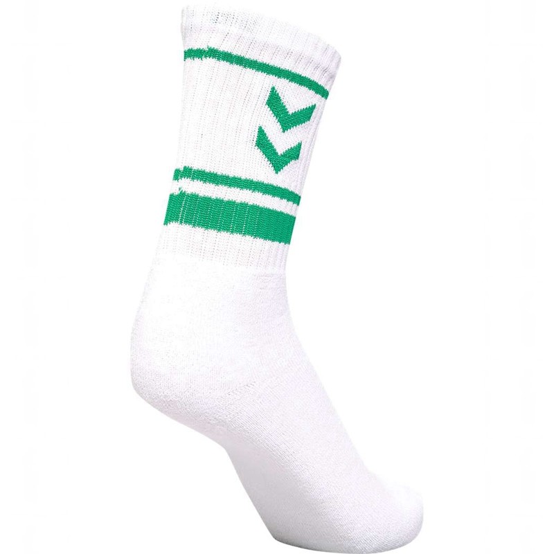 Hummel 4 Pack Triple Stripe Crew Ženske Hulahopke Bijele | 561926-048