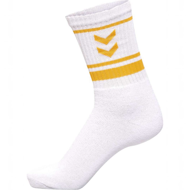 Hummel 4 Pack Triple Stripe Crew Ženske Hulahopke Bijele | 561926-048