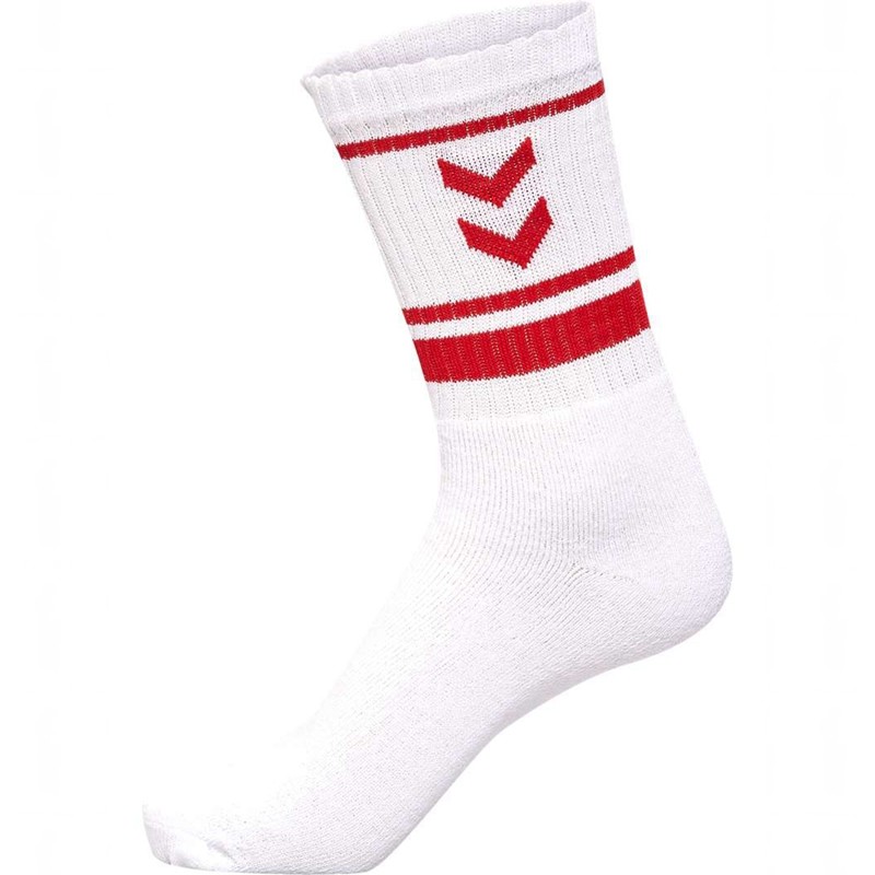 Hummel 4 Pack Triple Stripe Crew Ženske Hulahopke Bijele | 561926-048