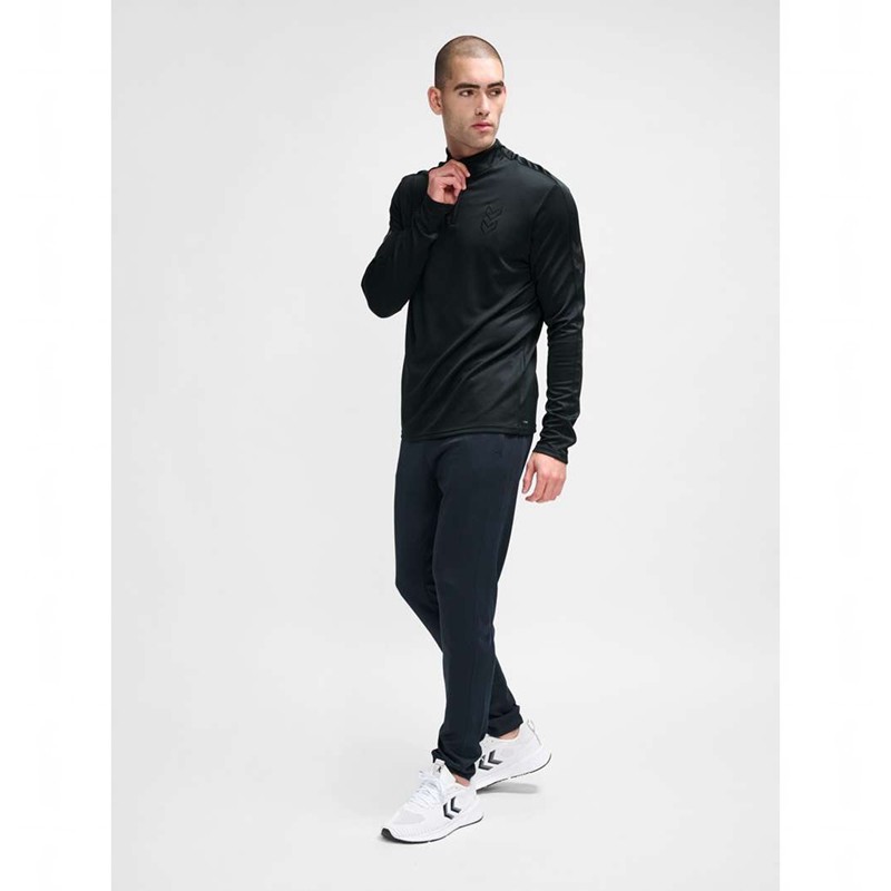 Hummel Active Pl Half Zip Muške Dukserice Crne | 593178-964