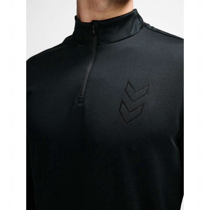 Hummel Active Pl Half Zip Muške Dukserice Crne | 593178-964