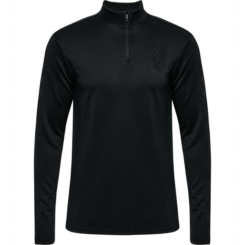 Hummel Active Pl Half Zip Muške Dukserice Crne | 593178-964