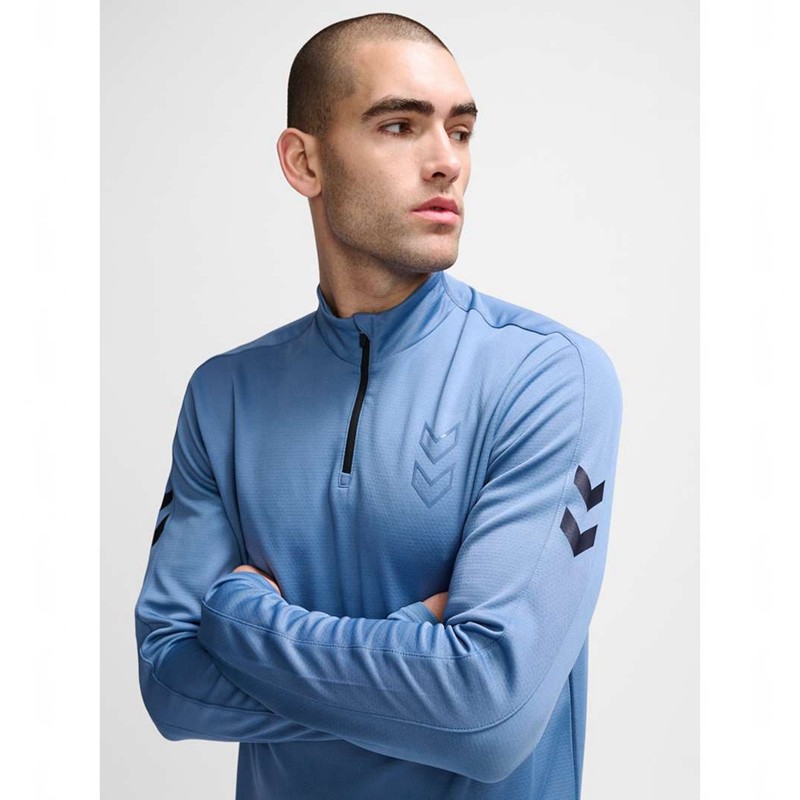 Hummel Active Pl Half Zip Muške Dukserice Plave | 389705-737
