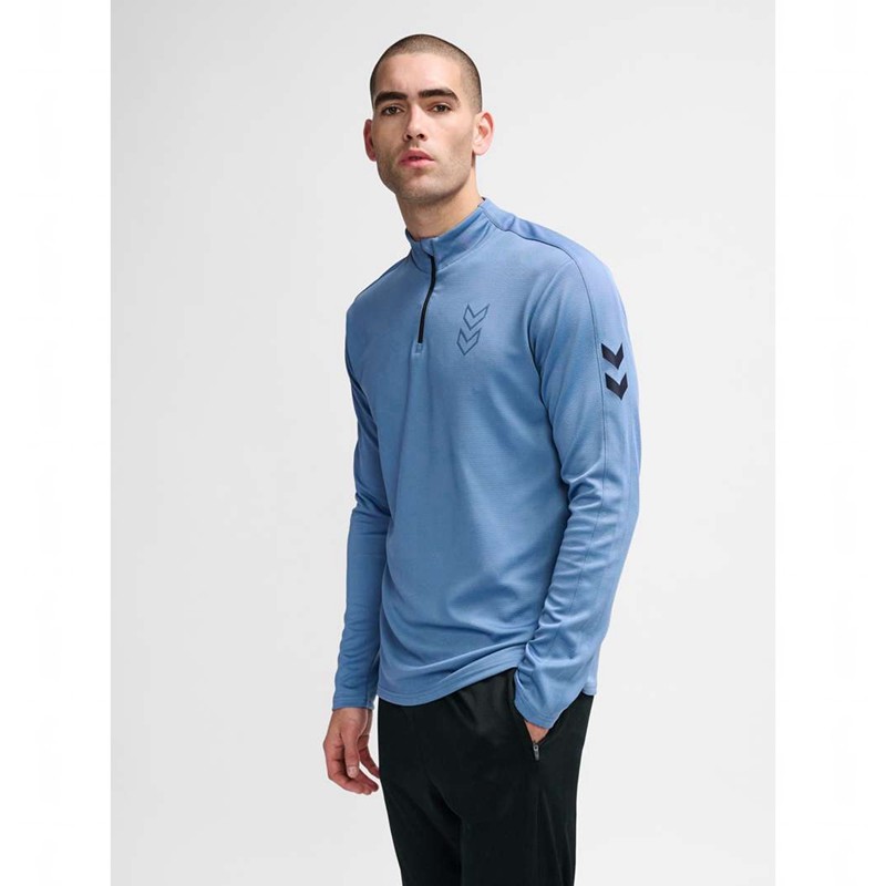Hummel Active Pl Half Zip Muške Dukserice Plave | 389705-737