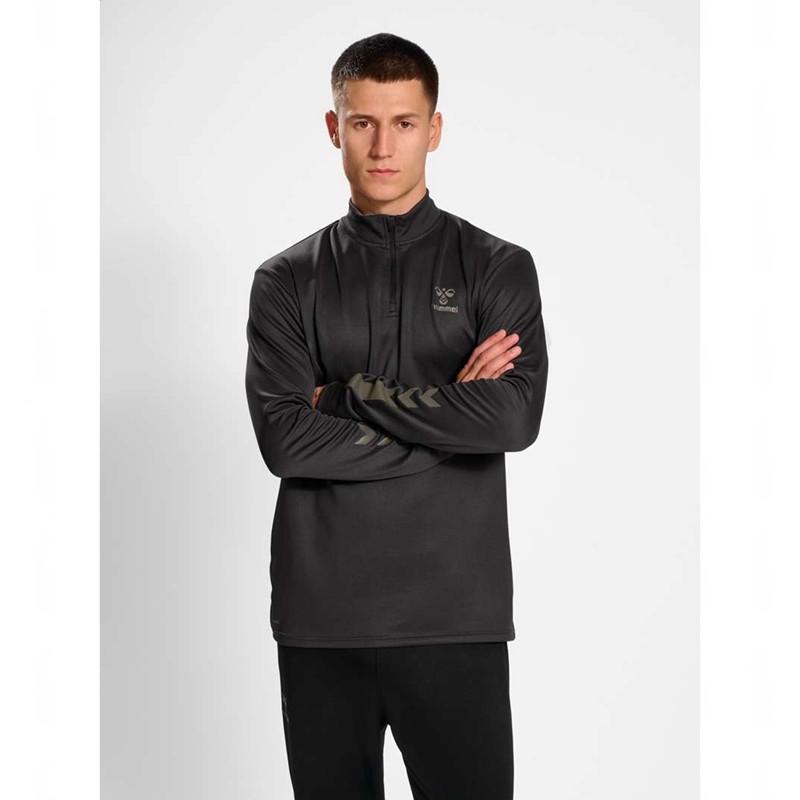 Hummel Active Pl Half Zip Muške Dukserice Crne | 521471-961