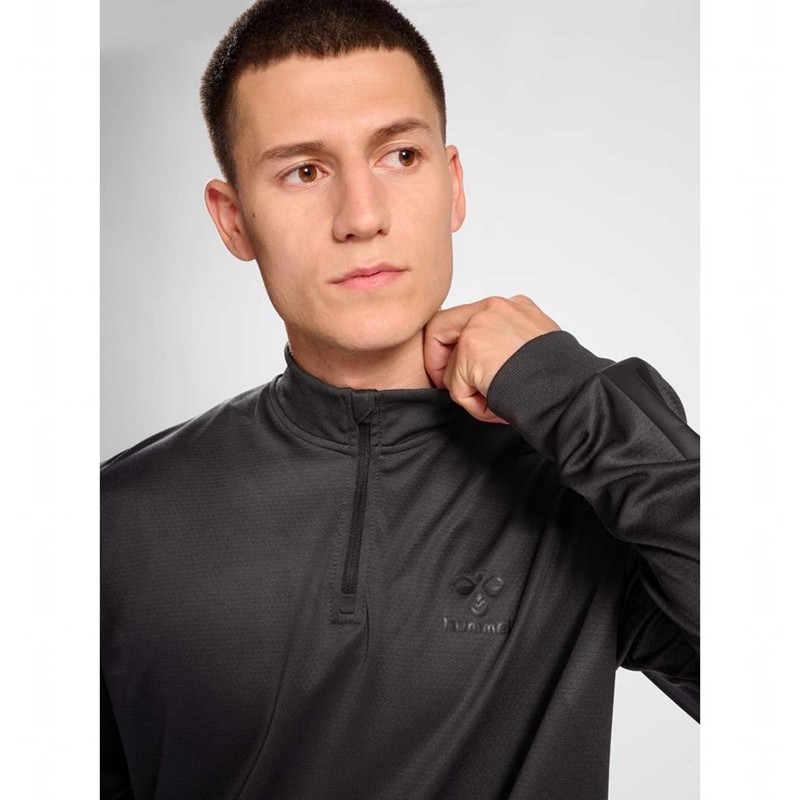 Hummel Active Pl Half Zip Muške Majice Crne | 404747-040
