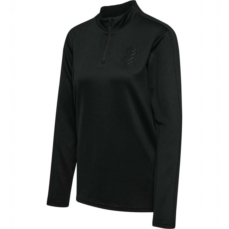 Hummel Active Pl Half Zip Ženske Majice Crne | 266307-655