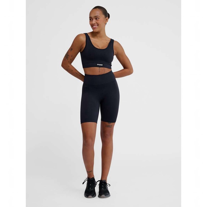 Hummel Alive Seamless High Waist Ženske Kratke Hlače Crne | 428896-958