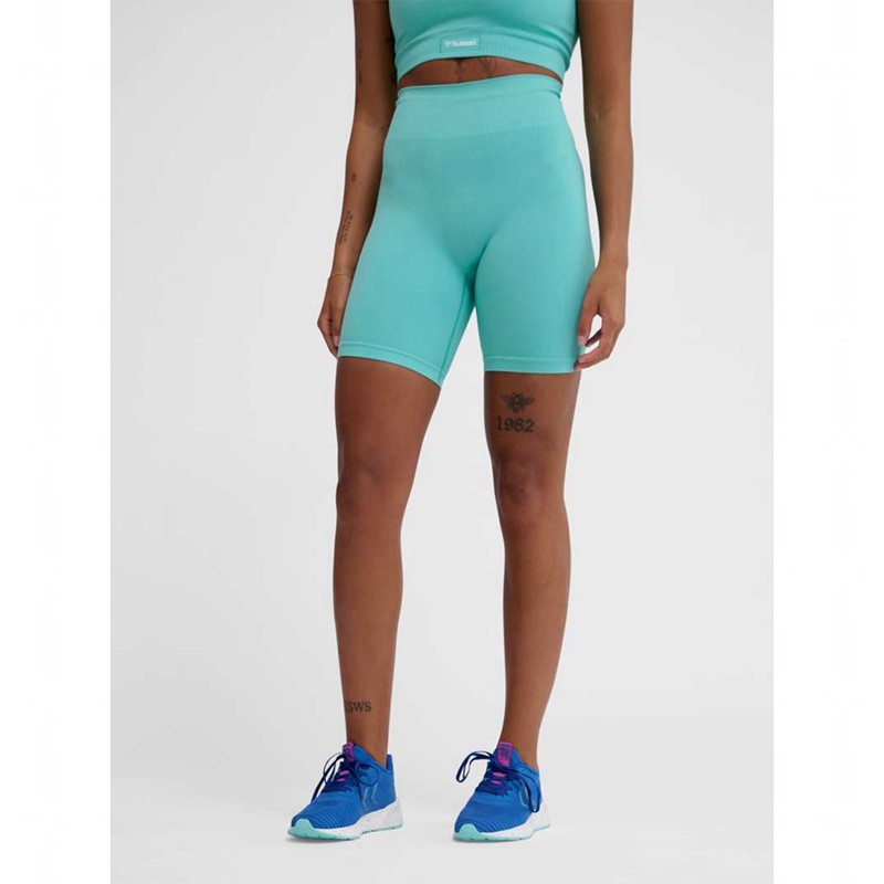 Hummel Alive Seamless High Waist Ženske Kratke Hlače Plave | 796917-868