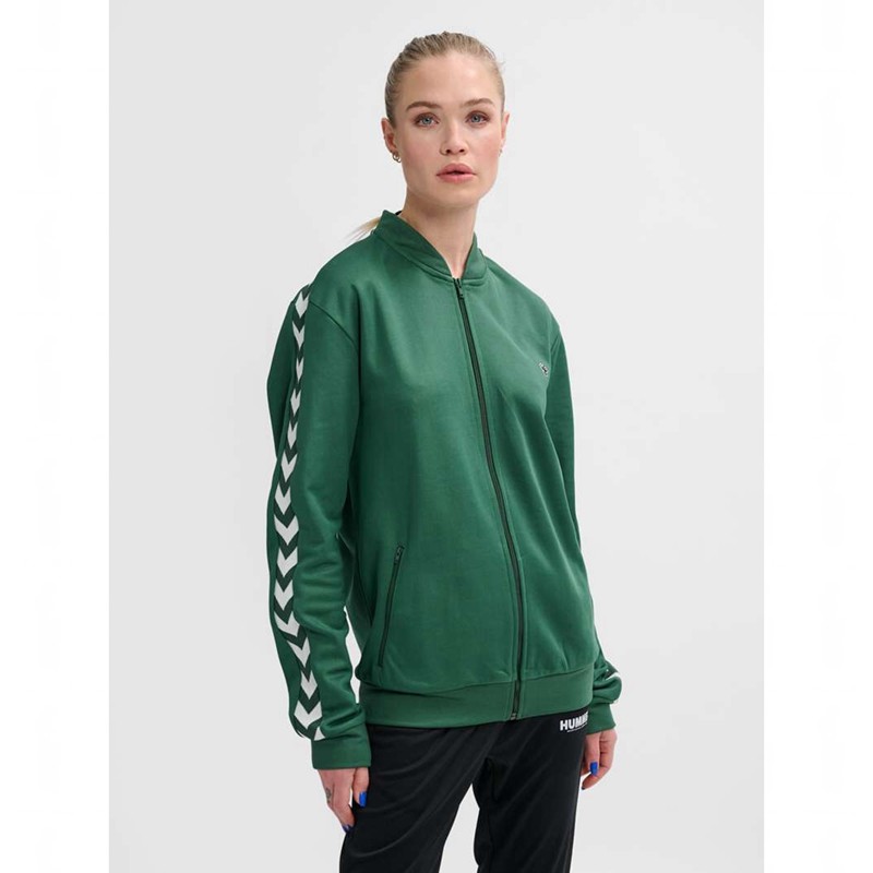 Hummel Archive Regular Poly Zip Ženske Majice Zelene | 796165-087