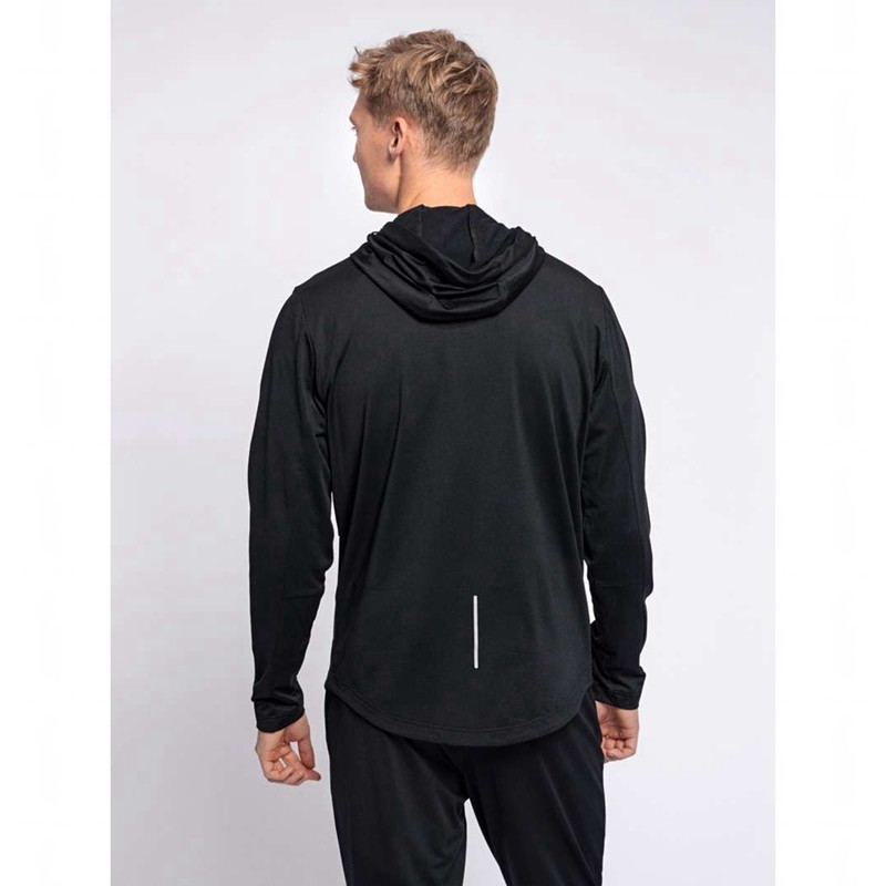 Hummel Aston Zip Muške Majica s Kapuljačom Crne | 647610-222