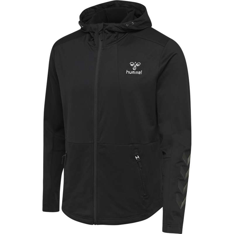 Hummel Aston Zip Muške Majica s Kapuljačom Crne | 647610-222