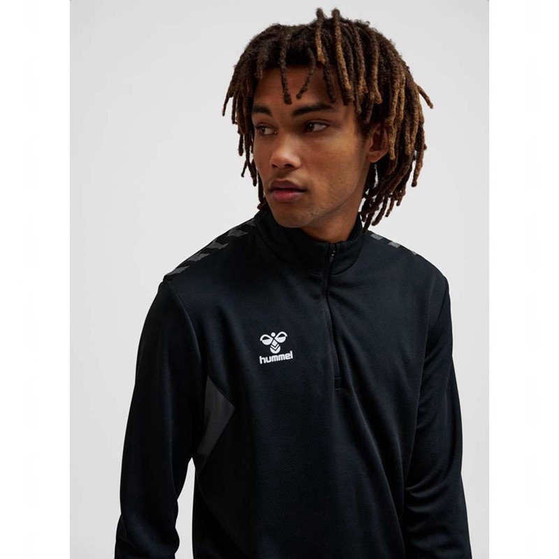 Hummel Authentic Half Zip Sweat Muške Dukserice Crne | 538100-311