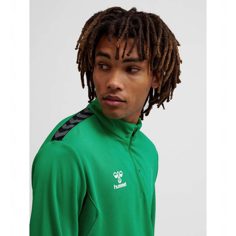 Hummel Authentic Half Zip Sweat Muške Kratke Hlače Zelene | 762716-931