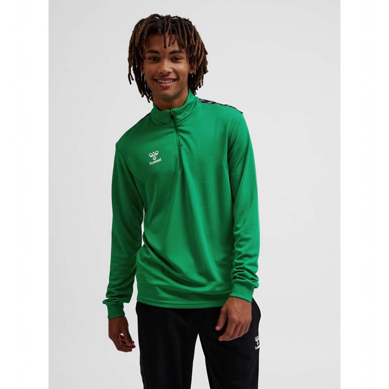 Hummel Authentic Half Zip Sweat Muške Kratke Hlače Zelene | 762716-931