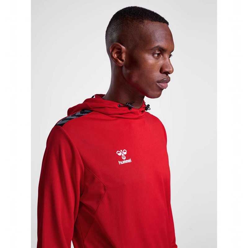 Hummel Authentic Pl Muške Majica s Kapuljačom Crvene | 869820-786