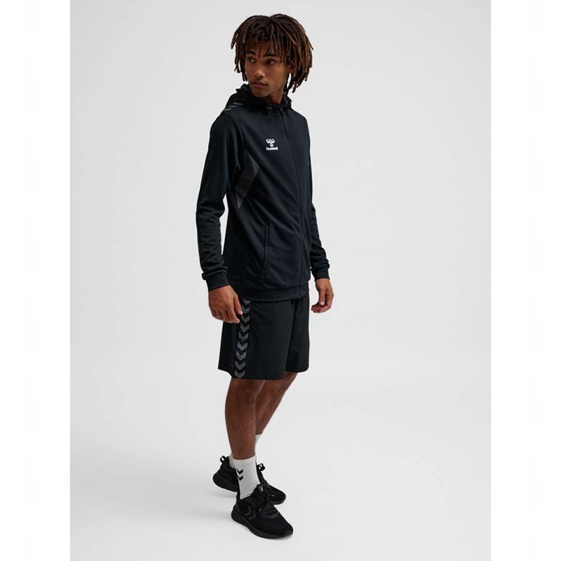 Hummel Authentic Pl Zip Muške Majica s Kapuljačom Crne | 149042-042