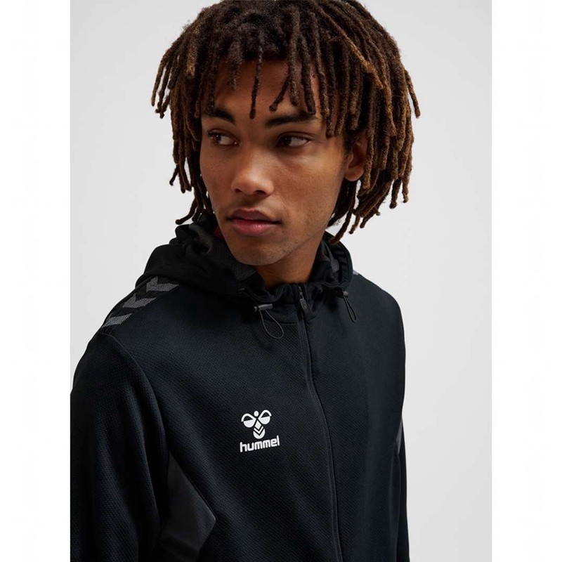 Hummel Authentic Pl Zip Muške Majica s Kapuljačom Crne | 149042-042
