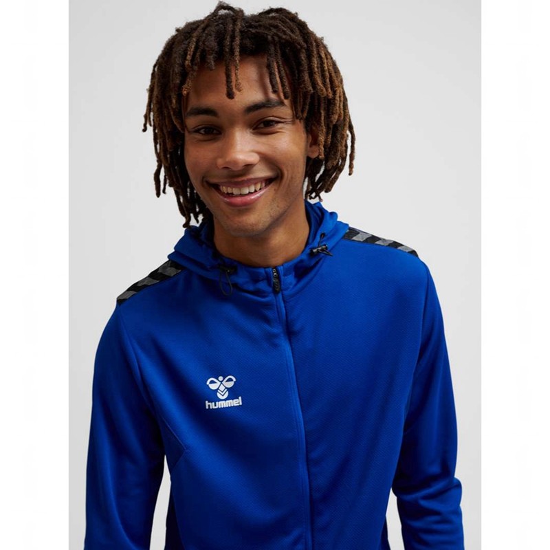 Hummel Authentic Pl Zip Muške Majica s Kapuljačom Plave | 831755-689