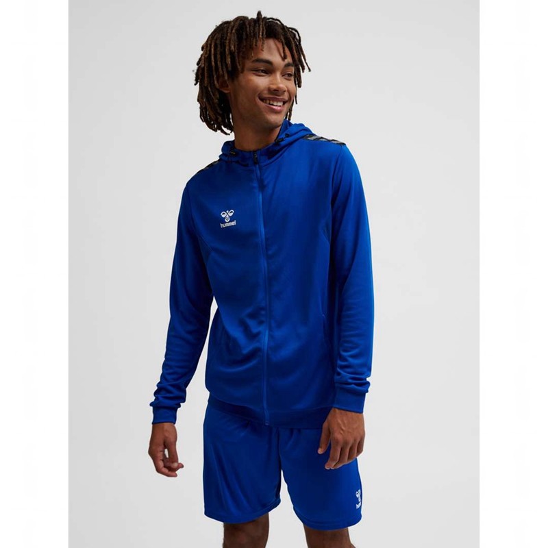 Hummel Authentic Pl Zip Muške Majica s Kapuljačom Plave | 831755-689