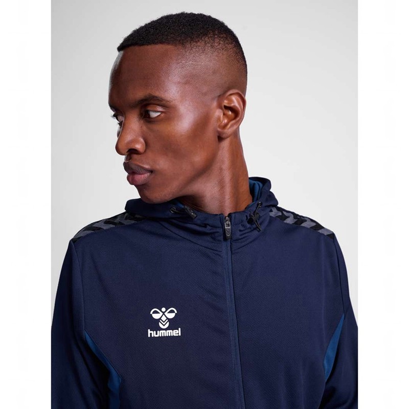 Hummel Authentic Pl Zip Muške Majica s Kapuljačom Tamnoplave | 169638-585