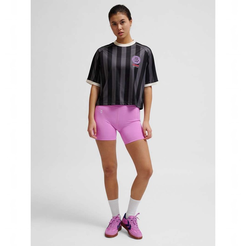 Hummel Boxy Bee Mine Shirt S/S Ženske Kratke Hlače Crne | 830931-877