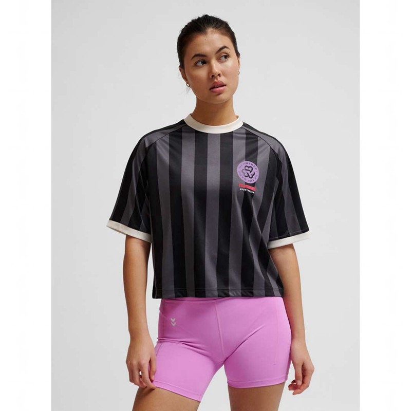 Hummel Boxy Bee Mine Shirt S/S Ženske Kratke Hlače Crne | 830931-877