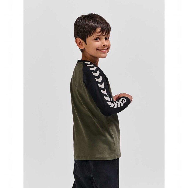 Hummel Boys L/S Dječje Majice Maslinasto Zelene | 253886-355